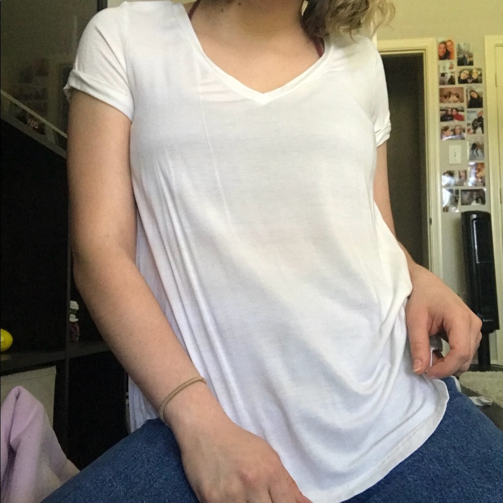 White v-neck